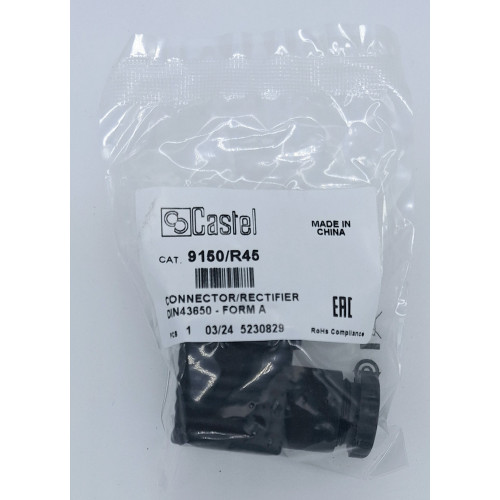 Castel Coil Fast-On Connector Rectifier DIN43650 - FormA 230V AC (For 9300, 9320, 9110, 9120 & 9160 series coils)