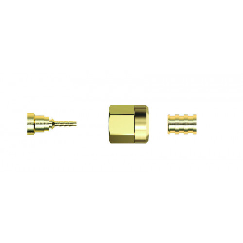 GOMAX QUADRA DN2 1/4" Female Flare Straight Connector Crimped (with gasket)